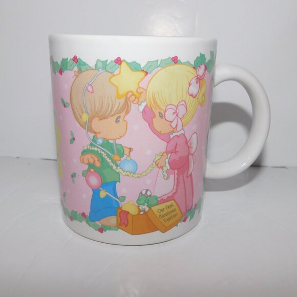 VTG 1997 Enesco Precious Moments Our First Christmas Together Mug Favorite Star - Picture 6 of 9